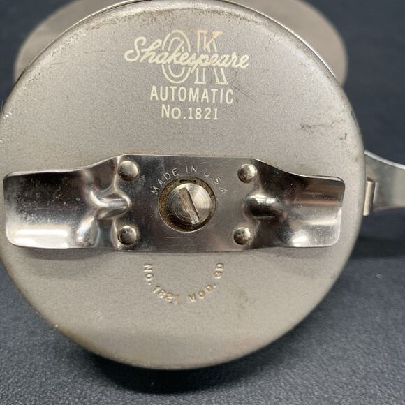 Vtg SHAKESPEARE OK AUTOMATIC NO. 1821 MODEL GE Fly-Fishing Reel Made In USA - Picture 2 of 8